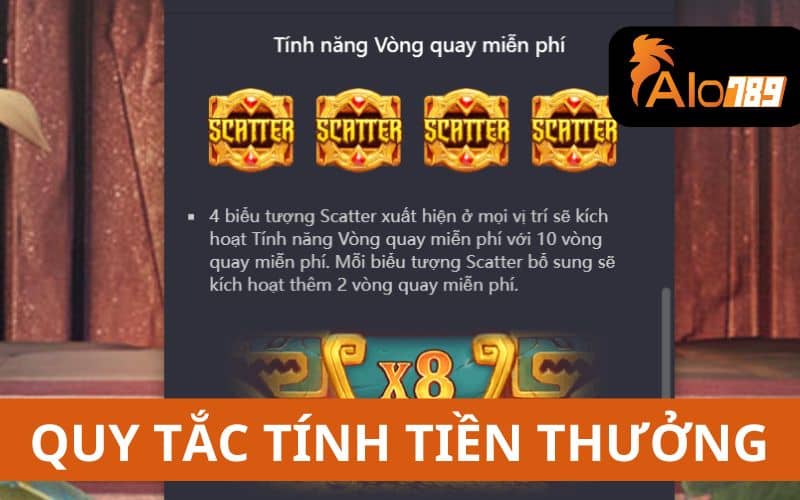 Tính năng vòng quay miễn phí xuất hiện khi có biểu tưởng Scatter