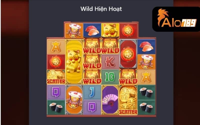 Biểu tượng Wild hiện hoạt trong Neko may mắn